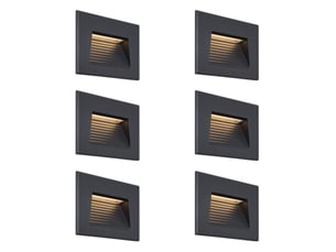 Lot de 6 appliques murales encastrables modernes noires 11,5 cm led incluse ip65 - trem