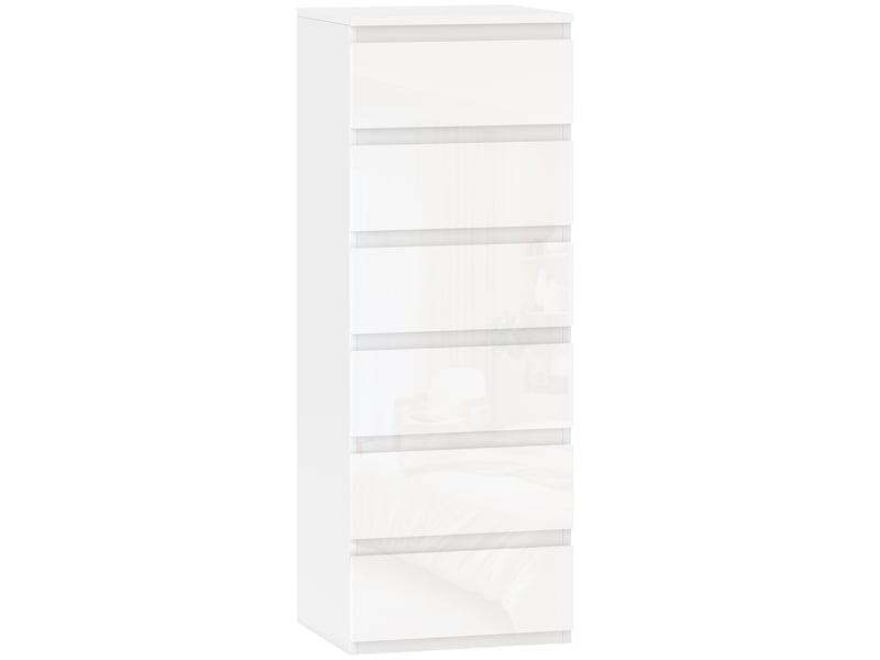  Commode colonne 5 tiroirs façade blanc laqué  - Conforama A