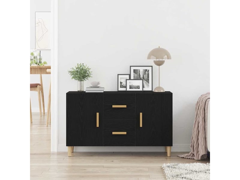  Buffet - bahut - meuble de rangement chêne noir 100x36x60 cm bois d'ingénierie  - Conforama C