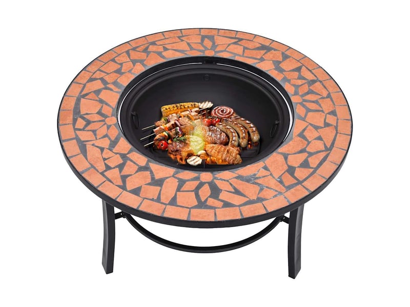  Brasero exterieur, foyer mosaïque terre cuite 68 cm céramique  - Conforama E