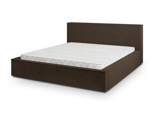 Lit coffre 200x200 cm <strong>MASSENO</strong> <strong></strong> coloris marron