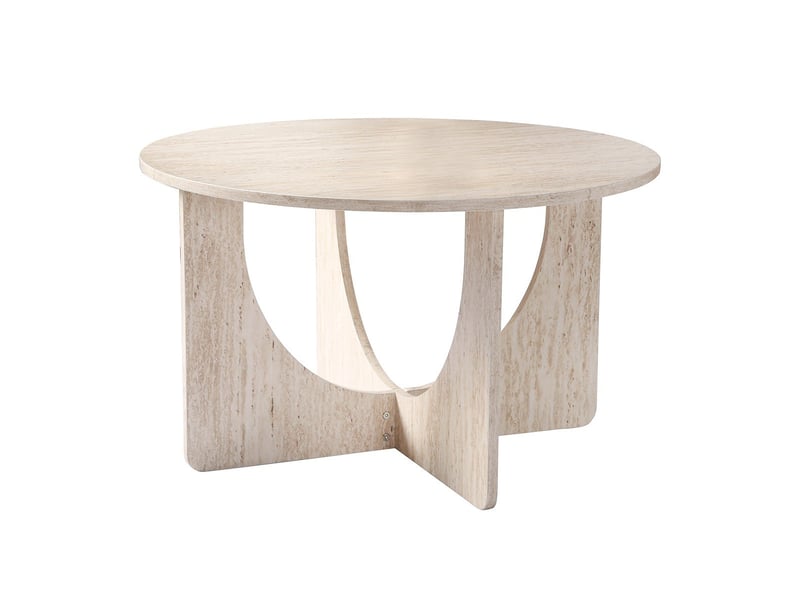 Table basse ronde d70 cm décor travertin marta  - Conforama A