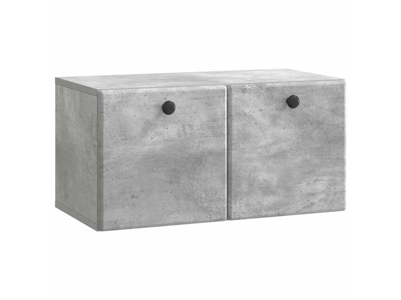  Meuble tv - banc tv - meuble de rangement mural 59,5 x 31 x 30 cm gris béton bois d'ingénierie  - Conforama A