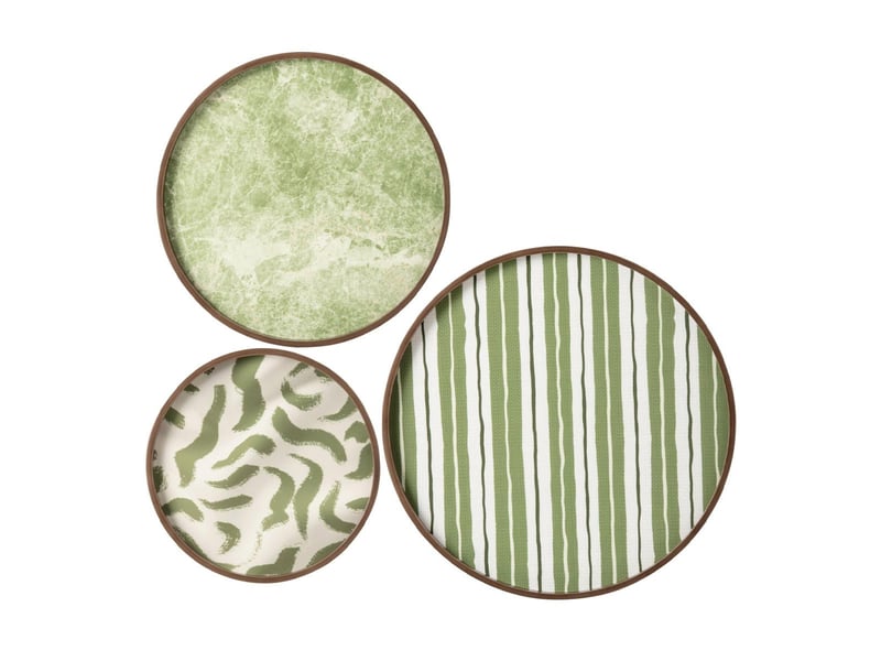  Lot de 3 plateaux muraux yann 60cm vert olive  - Conforama A
