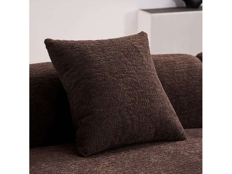 Canapé modulaire incurvé 4 places 275x115 cm – marron foncé – chenille confortable, sans montage - Conforama E