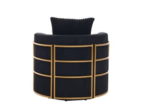 Fauteuil fixe pivotant <strong>HAUSS SPOLE</strong> <strong></strong> Velours côtelé noir vendu Par paire
