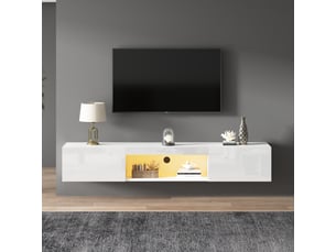 Meuble tv coloris blanc 160 cm <strong></strong> <strong></strong>