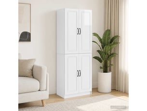 Buffet - ensemble de meubles 2 pc blanc brillant bois d'ingénierie