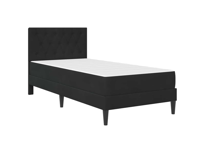  Lit simple- lit adulte -  cadre de lit avec matelas noir 80 x 200 cm velours  - Conforama B