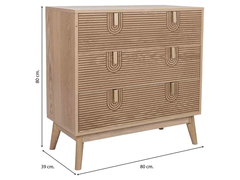  Commode en bois marron 80 x 39 x 80 cm (h)  - Conforama C