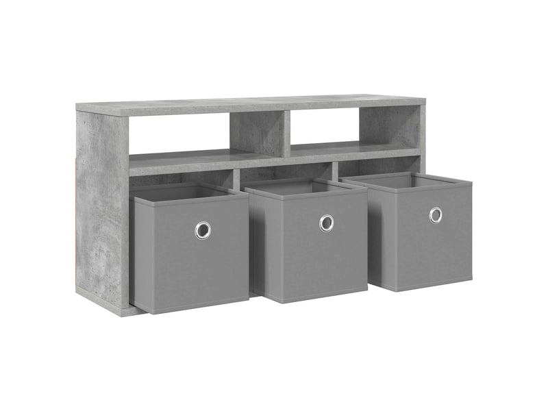  Meuble tv - basboard avec tiroir gris béton 72 x 22,5 x 38 cm  - Conforama E