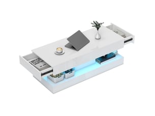 Table basse rectangulaire coloris blanc MIVRAY   - 50 cmx120 cm