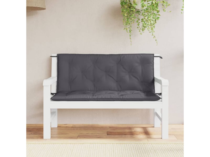  Lot de 2 coussins de banc de jardin, coussins d'assise anthracite tissu oxford cf58623  - Conforama B