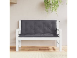 Lot de 2 coussins de banc de jardin, coussins d'assise anthracite tissu oxford cf58623