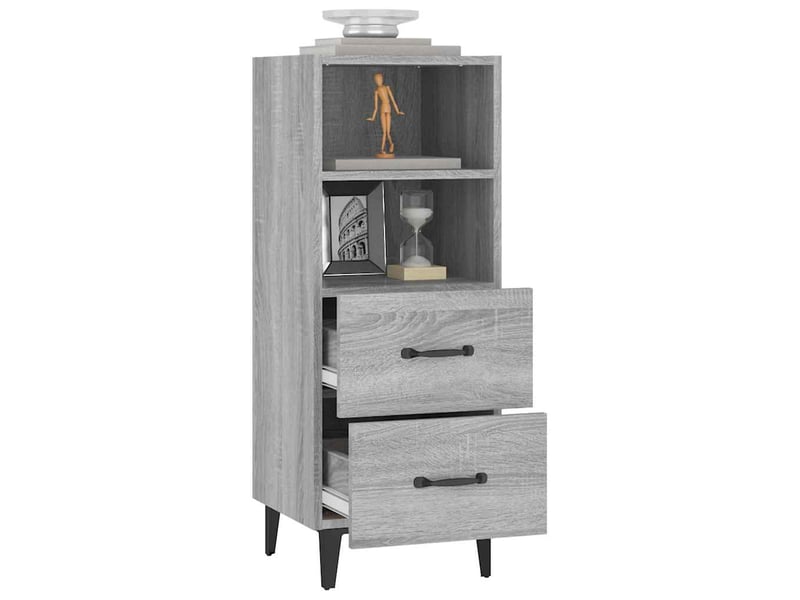  Buffet - bahut - meuble de rangement sonoma gris 34,5x34x90 cm bois d'ingénierie  - Conforama E