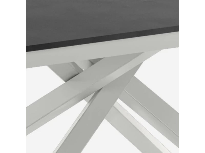  Table extensible en mélaminé structure blanche 140190x90 pluto - gris  - Conforama E
