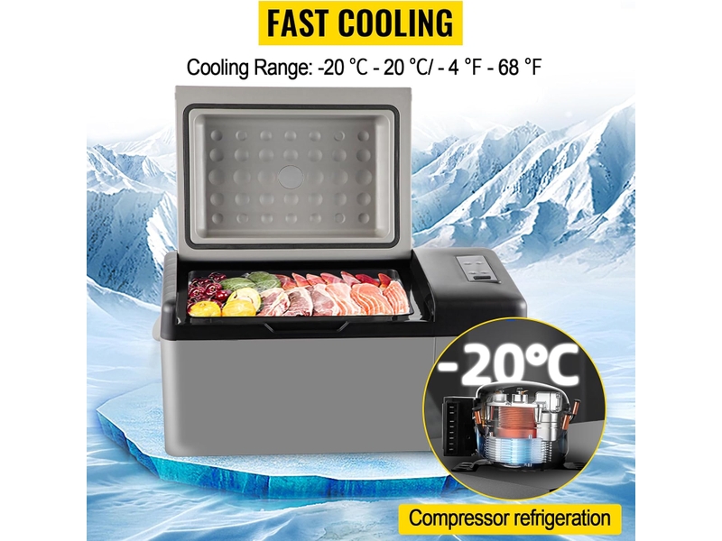  Glaciere electrique a compresseur 20l, 1224v et 100-240v, -20 a 20 c, pour voiture, camping-car et voyage  - Conforama C