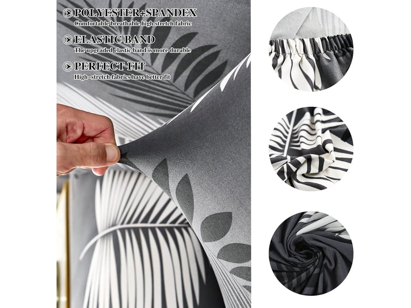  Housses de chaises de salle à manger extensibles à motif plumes bleues, lot de 4, housses universelles lavables, faciles à nettoyer, adaptées à la dé XLH-ZLS-009500MF - Conforama C