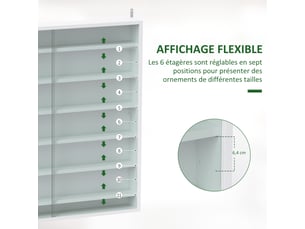 Vitrine coloris blanc 6 étagère(s) <strong></strong> <strong></strong> - 80 cmx83 cm