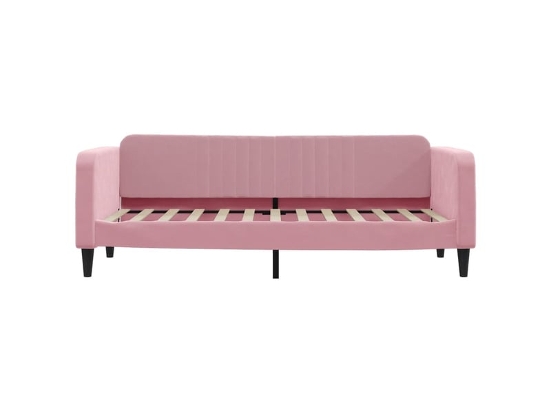  Lit simple- lit adulte -  lit de repos sans matelas rose 80x200 cm velours  - Conforama B