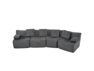 Canapé modulable 4 places en velours côtelé, 4 modules, sans montage, 311×90×65 cm, charge 400 kg