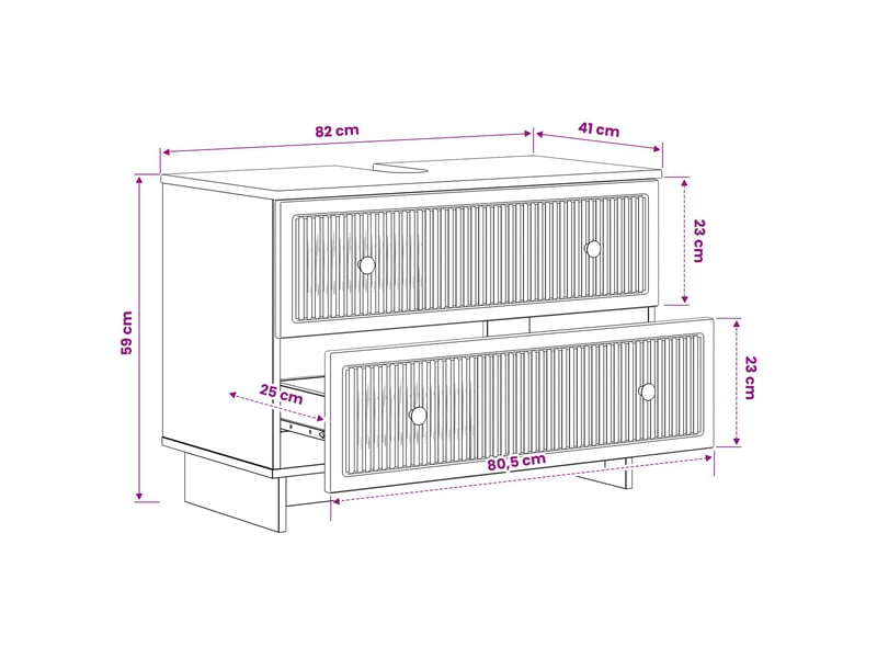  Meuble sous lavabo de salle de bain ede blanc brillant cf64868  - Conforama E