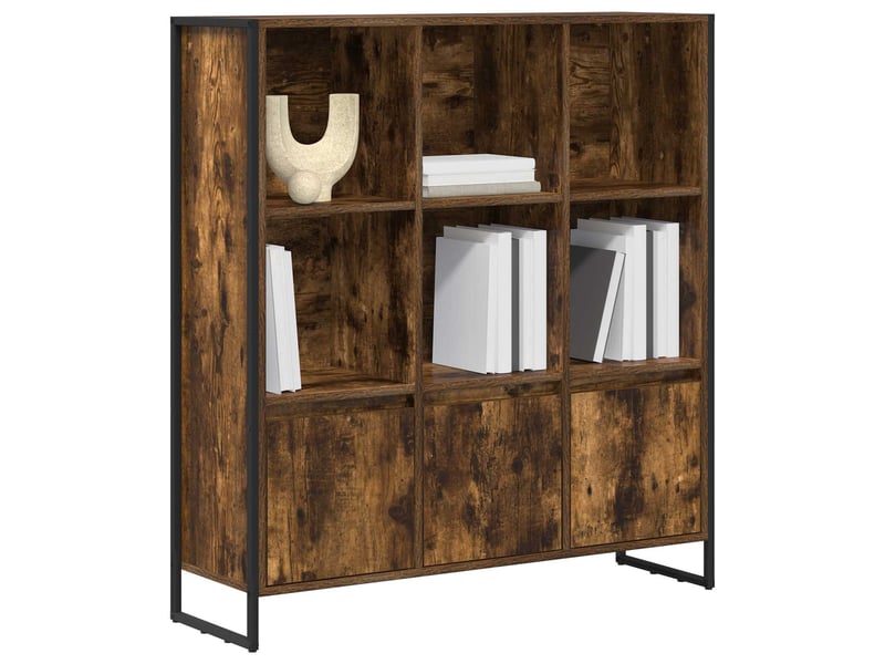 Bibliothèque, armoire à livres 99,5 x 30 x 108 cm bois d'ingénierie chêne fumé shl1495 - Conforama C