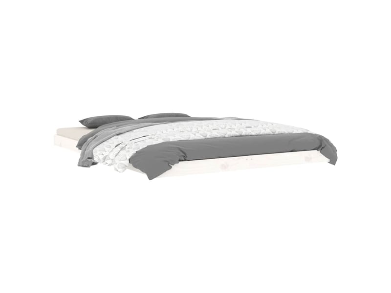  Lit double- lit adulte -  cadre de lit sans matelas blanc 135x190 cm bois de pin massif  - Conforama B