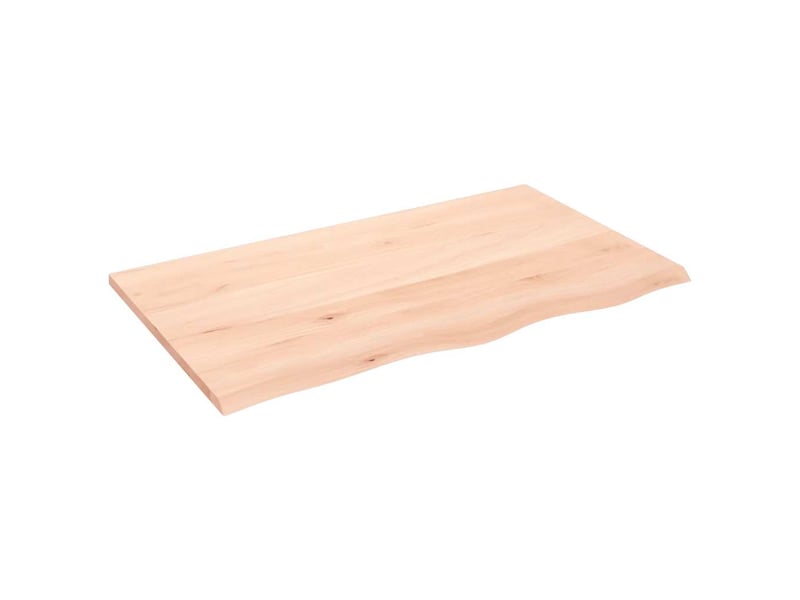 Comptoir de salle de bain, plan de travail 100x60x2 cm bois massif non traité cf65712 - Conforama A