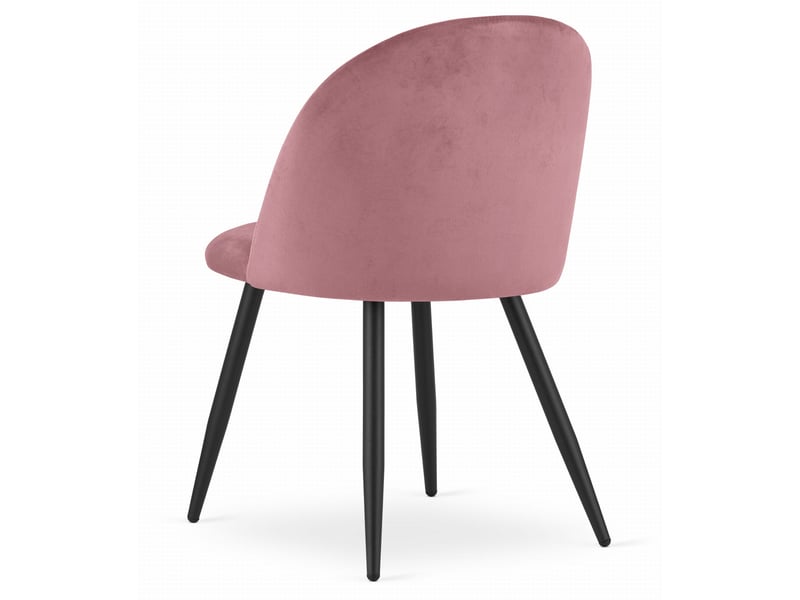 Family chaise bello - velours rose foncé pieds noirs x 4  - Conforama E