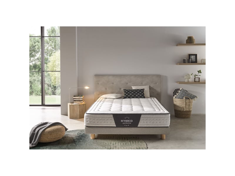  Matelas hybride à ressorts ensachés hybrid exclusive - mi-ferme, mémoire de forme, indépendance de couchage 8435720046380 - Conforama B