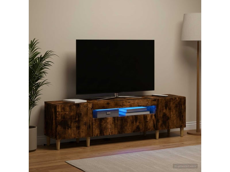 Meuble tv - banc tv - meuble de rangement led chêne fumé bois d'ingénierie  - Conforama B