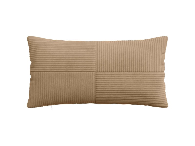 Lot de 2 housses de coussin almelo marron 40 x 80 cm velours côtelé cf49398 - Conforama A