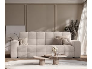Canapé droit convertible <strong>IDOHOME</strong> <strong>MOLLY</strong> 3 places Tissu beige avec coffre de rangement