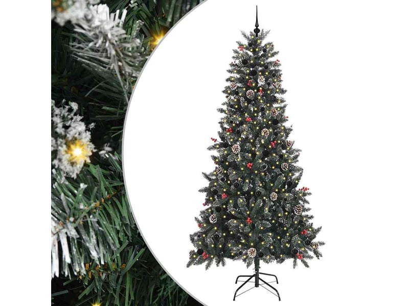  Sapin de noël - arbre de noël artificiel vert 240 cm pvc, plastique et acier  - Conforama A
