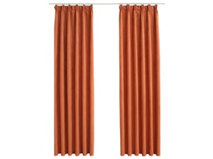 Lot de 2 rideaux occultants, rideaux black-out avec crochets rouille 140x175 cm cf44884