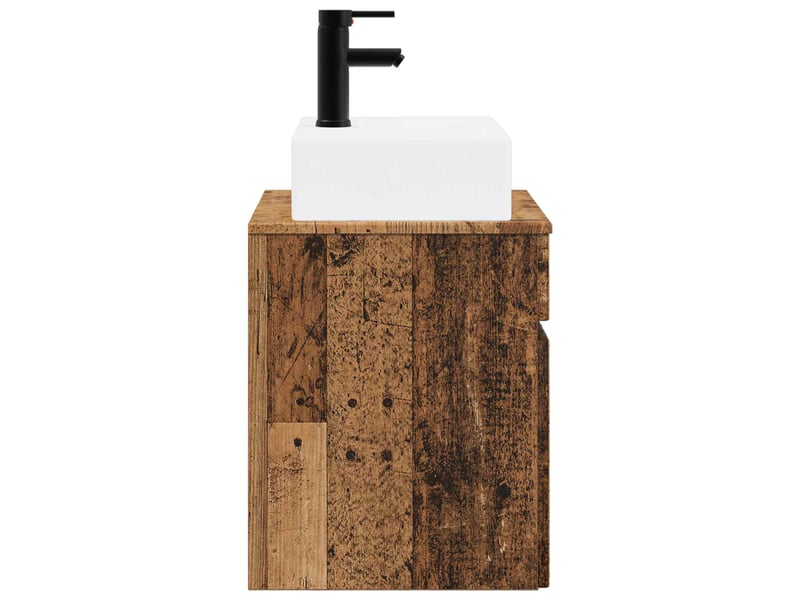  Meuble-sèche avec évier mural bois ancien 39x41x62.5 cm  - Conforama C