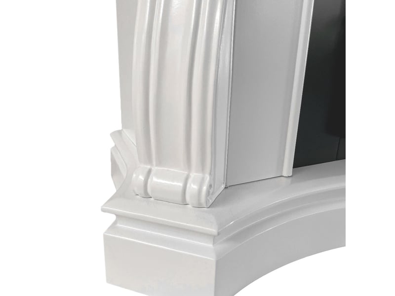 Paris - cheminée électrique sur pied en mdf blanc 123x100x39 cm - Conforama D