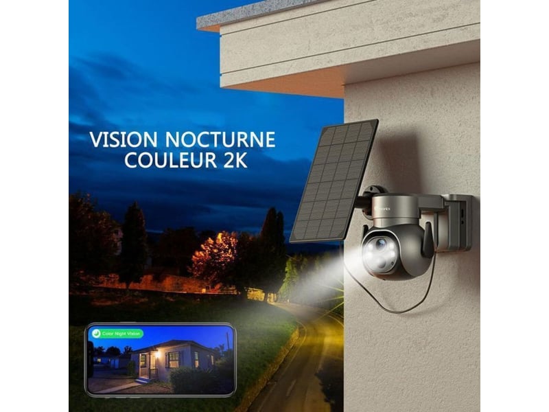  Camera ptz exterieur wifi 4mp 355 95 pir detection humaine vision couleur  - Conforama D