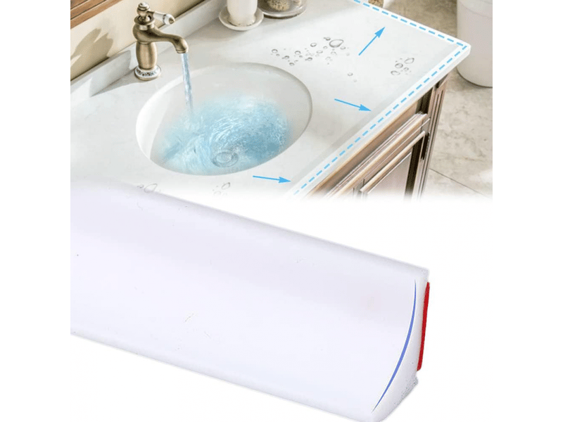  Cloison de douche en silicone 200 cm, autocollante, barrière de retenue de douche, pliable, blanche  - Conforama B