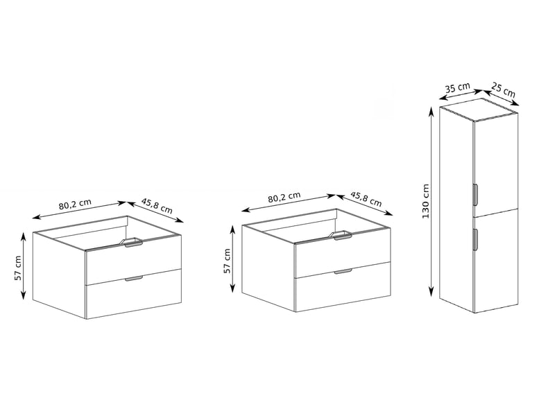 Ensemble double meuble sous vasque et colonne novo l.160 cm effet chêne hikora  - Conforama C