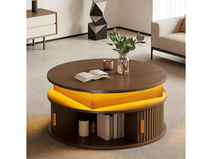 Table basse ovale coloris marron <strong></strong> <strong></strong>