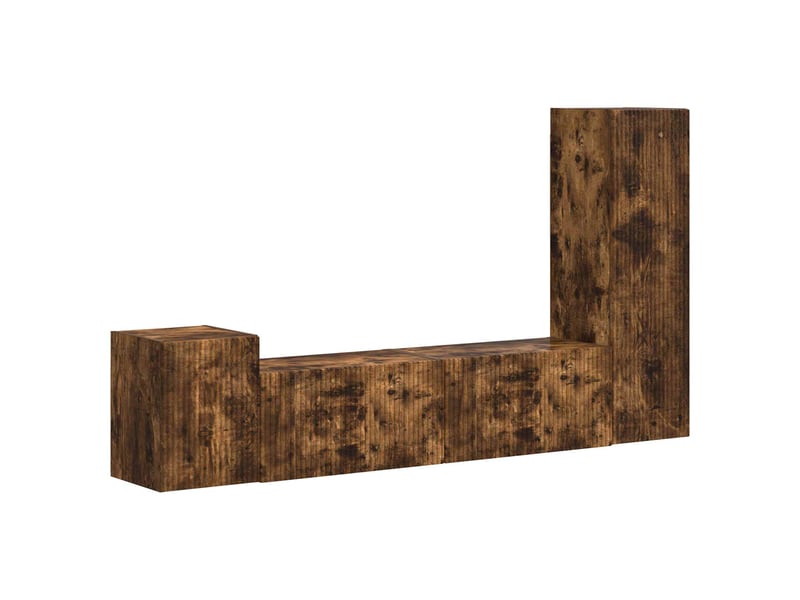  Ensemble meuble tv - banc tv - meuble de rangement 4 pcs chêne fumé bois d'ingénierie  - Conforama A