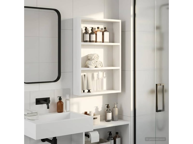 Armoire murale de salle de bain, cabinet de salle de bain blanc 40 x 10 x 60,5 cm cf65183 - Conforama D