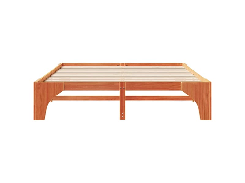Lit double- lit adulte - cadre de lit marron 200 x 200 cm pin massif - Conforama D