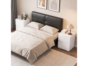 Lot de 2 chevets design blanc laqué 2 tiroirs