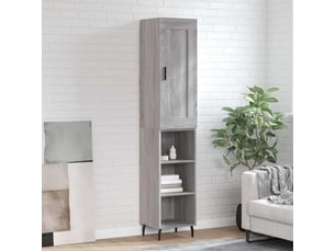 Buffet haut - bahut - meuble de rangement sonoma gris 34,5x34x180 cm bois d'ingénierie