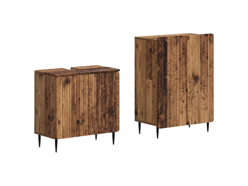 Ensemble de 2 meubles de salle de bain zwolle bois ancien cf63226 - Conforama A