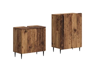 Ensemble de 2 meubles de salle de bain zwolle bois ancien cf63226