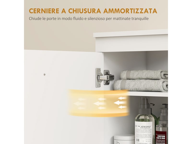  Meuble sous lavabo blanc 70 cm avec découpe en u et trois tiroirs  - Conforama W